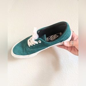 Vans green lace up shoes